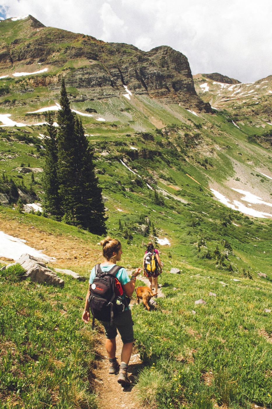 Hikers discovering a mountain trail