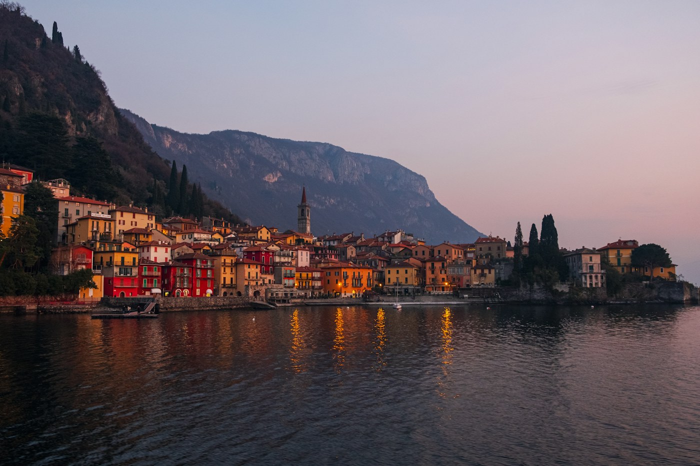 Varenna’s waterfront beside Lake Como, Italy